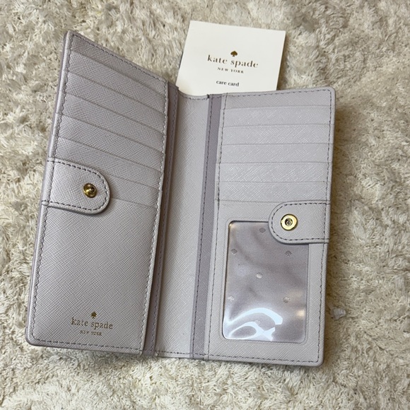 NWOT Kate Spade Light Gray Wallet with Bow Detail - Picture 8 of 8